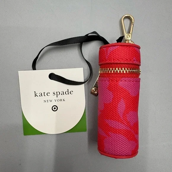 NEW Kate Spade x Target Lipstick Zipper Keychain Holder Designer Case - Picture 4 of 4
